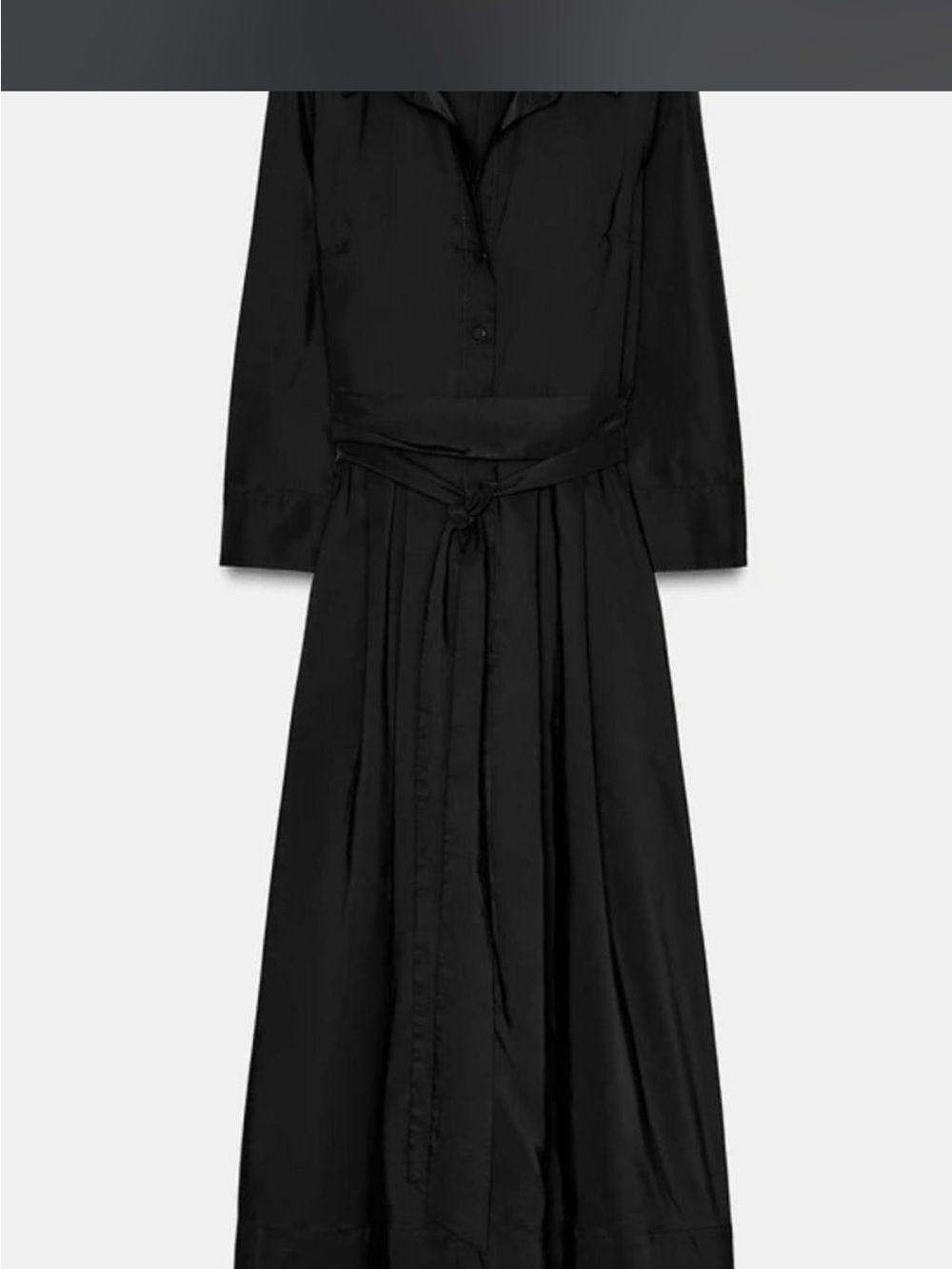 Zara Black Long Sleeve V-Neck Full Maxi Dress - Picture 3 of 5